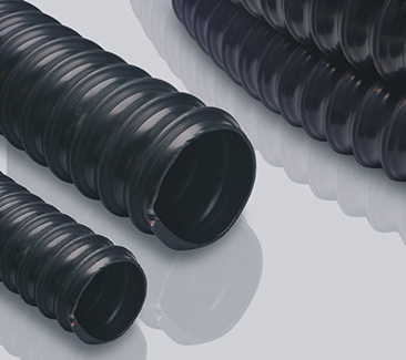 957 electrically conductive black pu pvc hose, reinforced with rigid plastic helix