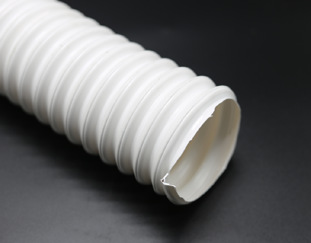 904W  white colour 0.6 wall thickness PU hose, steel wire reinforcement, highly flexible hose